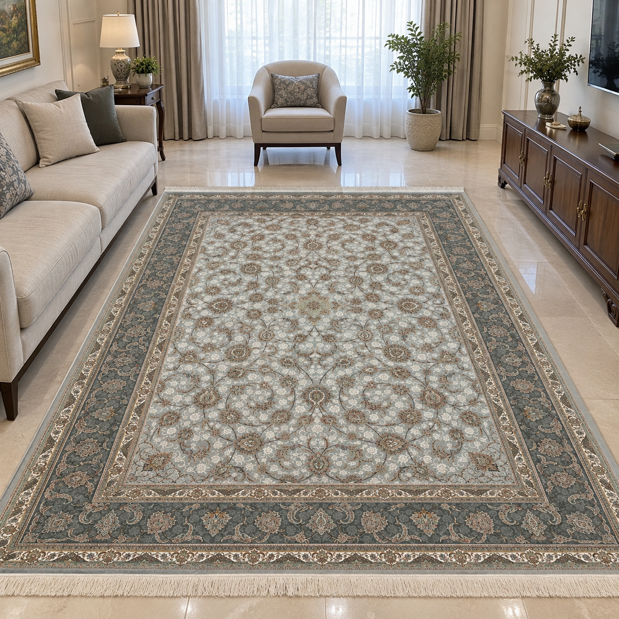 فرش کویر یزد کلکسیون ستارگان کویر نقشه E502 کد 1037