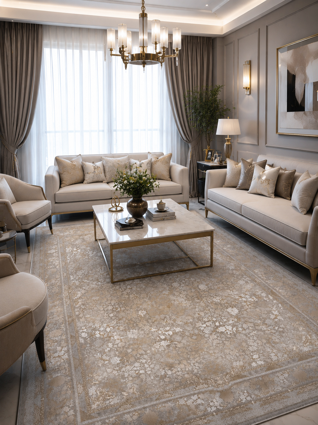 فرش آیریس رنگ نسکافه ای کد G528