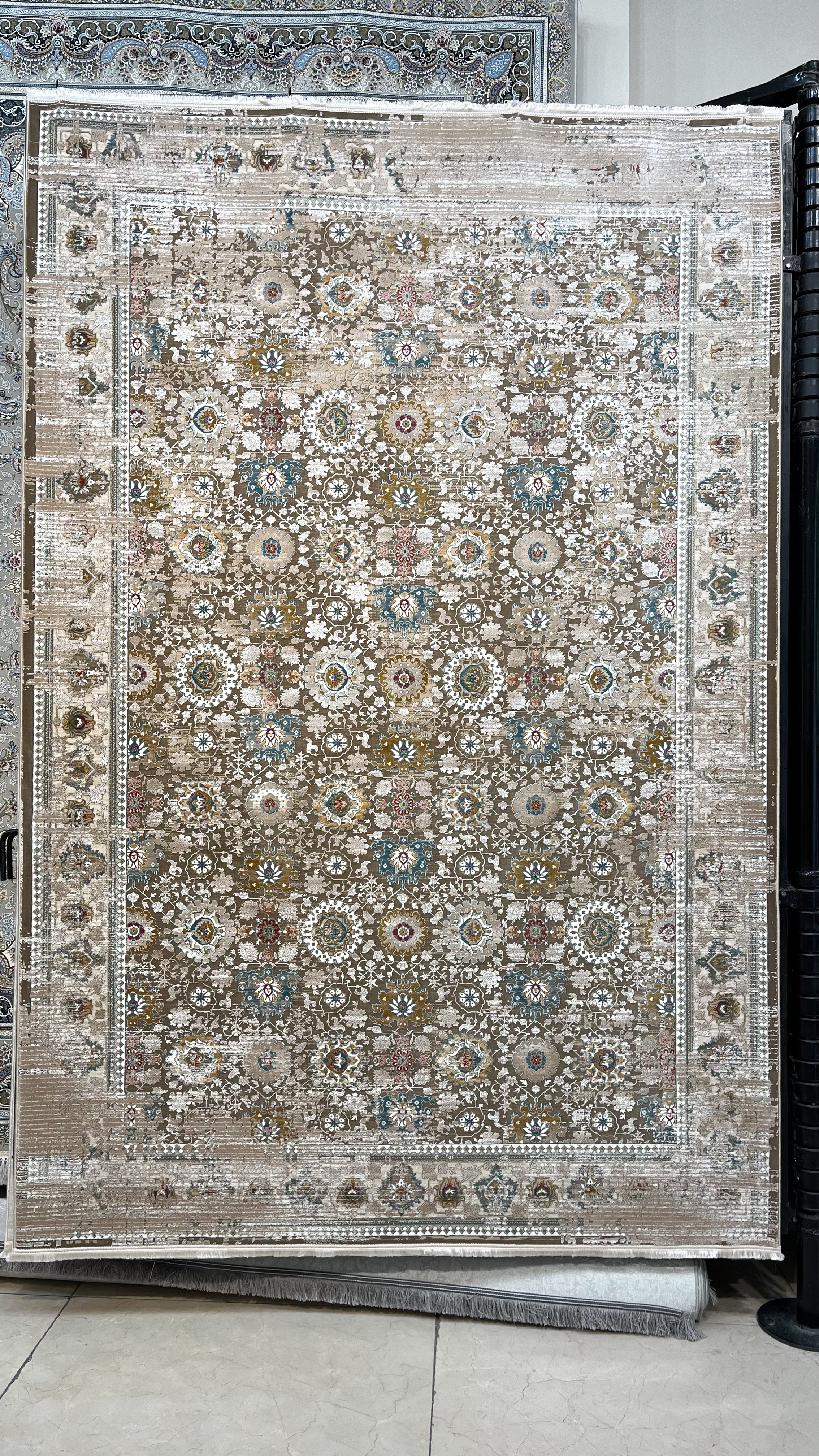 فرش سلطان آباد رنگ نسکافه ای 1200 شانه