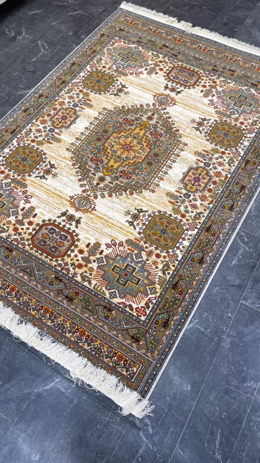 فرش کویر یزد کلکسیون شاهکار نوین کد N120 رنگ 2501