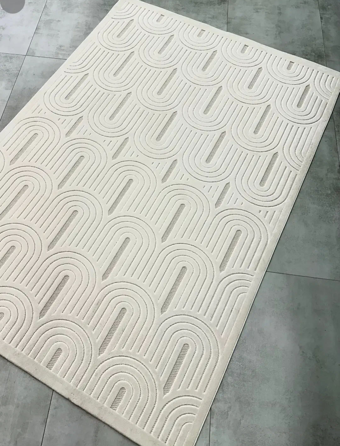 فرش پینترستی دلوکس سفید کد 5105 مینیمال و مدرن