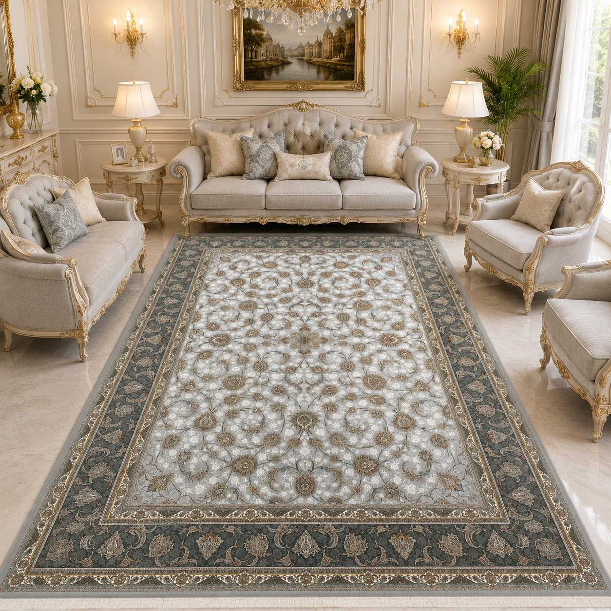 فرش کویر یزد کلکسیون ستارگان کویر نقشه E502 کد 1037
