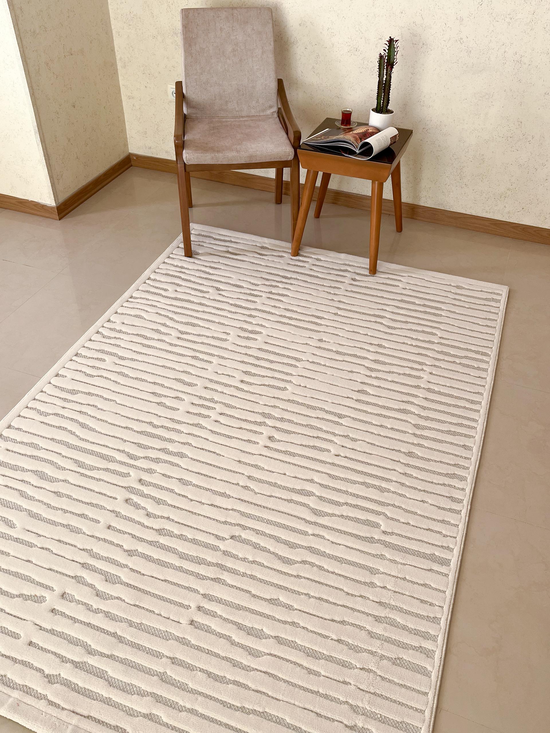 فرش پینترستی سفید کد 5111 مینیمال و مدرن