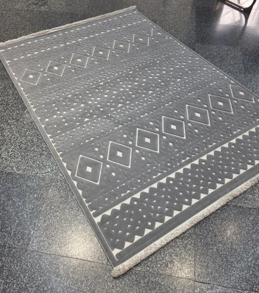 فرش پینترستی دلوکس دودی کد 5106 مینیمال و مدرن