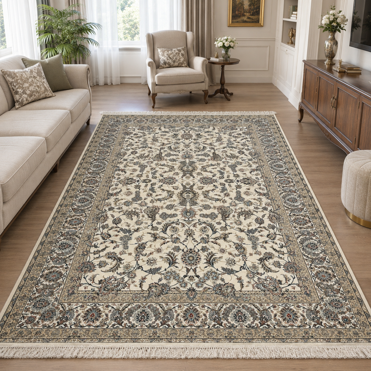 فرش کویر یزد کلکسیون زهره نوین کد H055 رنگ 1100