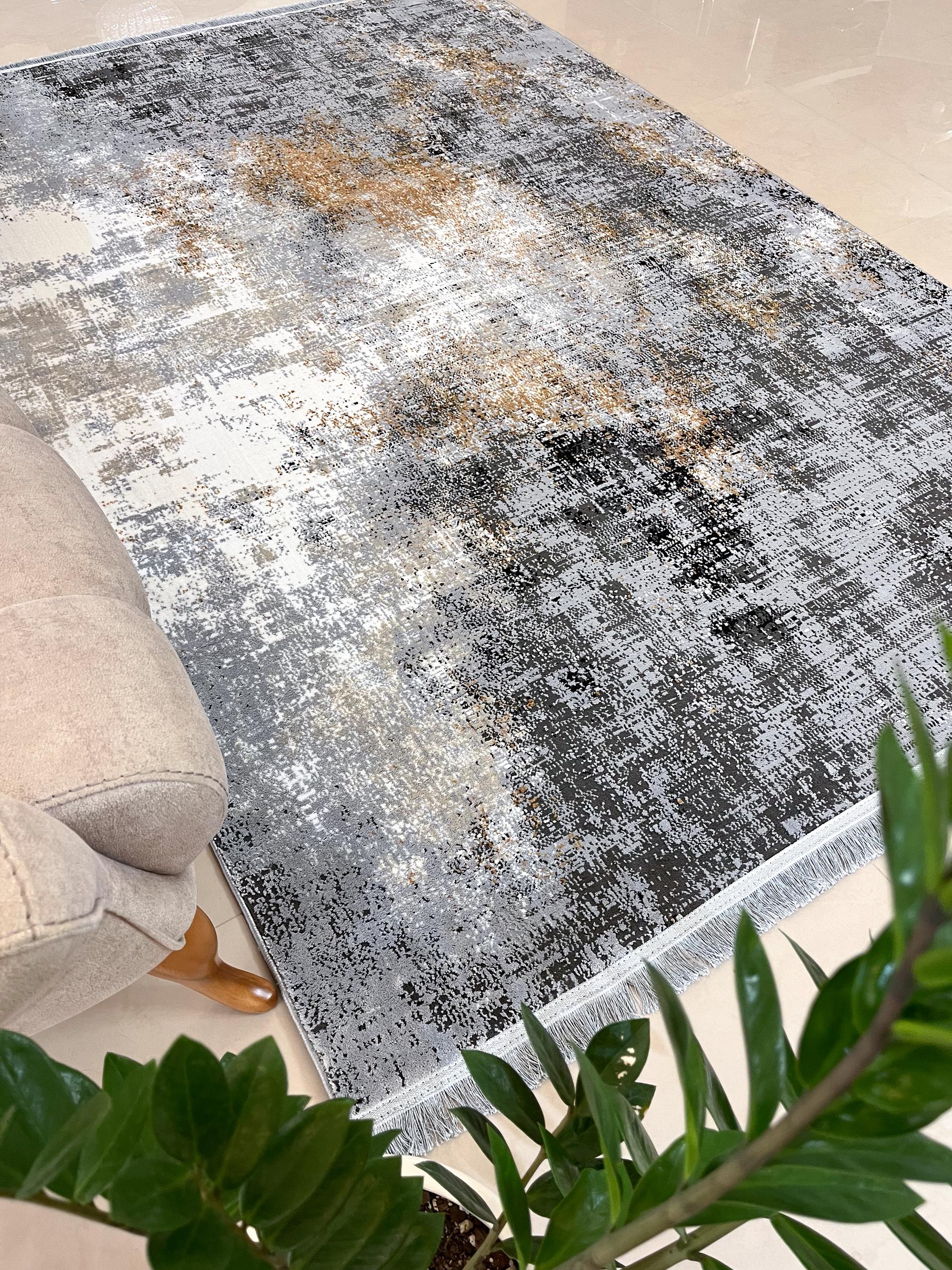 فرش وینتیج کد 41945 طوسی مینیمال و مدرن