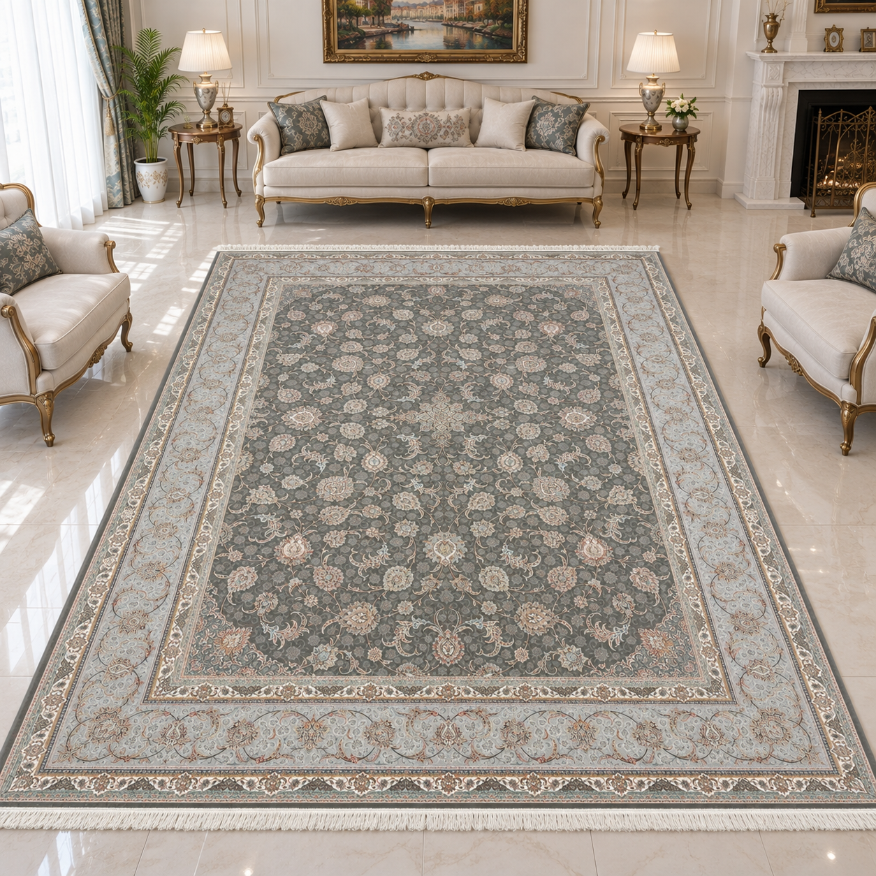 فرش کویر یزد کلکسیون ستارگان کویر نقشه E502 کد 1073